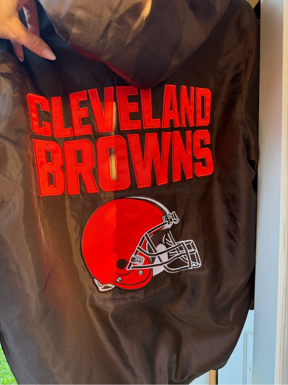 Vintage NFL Cleveland Browns Hooded Bomber Jacket